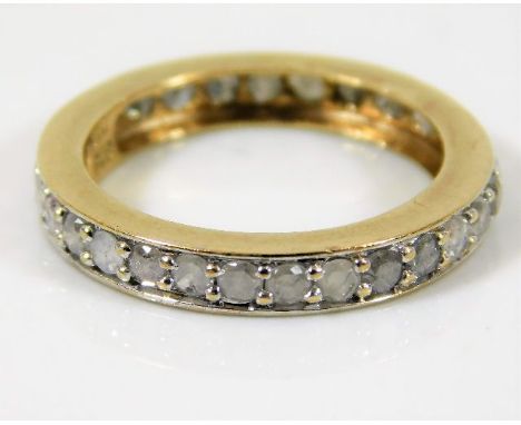 A 9ct gold eternity ring set with approx. 1ct diamond 1.7g size K/L