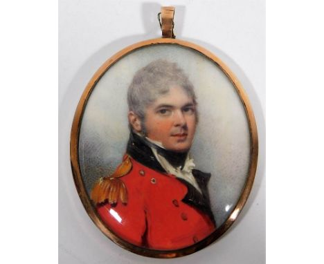 In the style of George Engleheart, an early 19thC. portrait miniature watercolour believed to depict Vice Admiral Richard Cro
