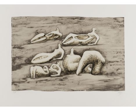 δ Henry Moore (1896-1986) Five Reclining Figures (Cramer 536) Lithograph printed in colours, 1979, initialled and inscribed s