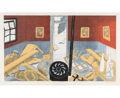δ Edward Bawden (1903-1989) Dunkirk  Lithograph printed in colours, 1986, signed, titled and numbered from the edition of 75 