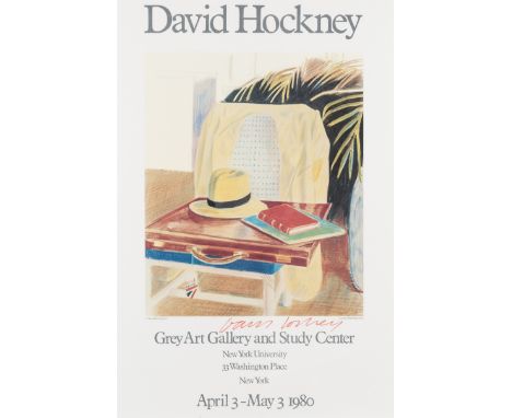 δ David Hockney (after) Poster for Grey Art Gallery and Study Center Offset lithograph printed in colours, 1980, signed in re