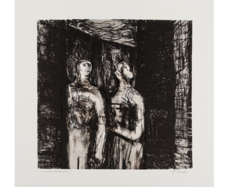 δ Henry Moore (1896-1986) Friday Night Camden Town (Cramer 417) Lithograph printed in colours, 1975, signed and inscribed cur