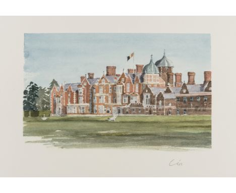 δ HRH Prince of Wales (b.1948) Sandringham Lithograph printed in colours, 1992, signed and dated in pencil, a proof aside fro