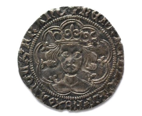 Henry VI Groat, rosette/mascle issue, Calais Mint, MM pierced cross; full flan with clear legends & good portrait; toned with