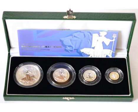 Britannia 4-coin Silver Proof Set 2001 comprising £2, £1, 50p & 20p, with cert, in CofI, some light toning o/wise FDC