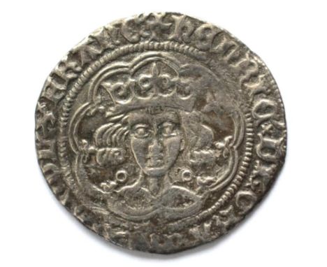 Henry VI Groat, annulet issue Calais Mint, MM pierced cross; annulets at neck & in two quarters of rev, full flan, minor flat
