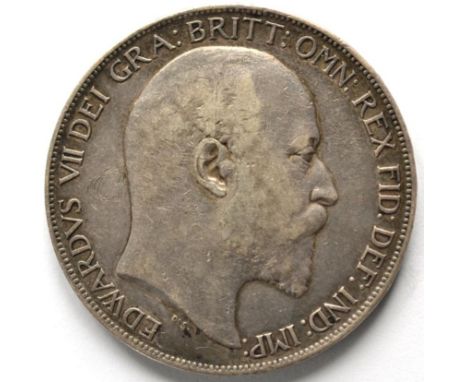Edward VII Crown 1902, light contact marks, scratches in obv field, good edge AVF/VF