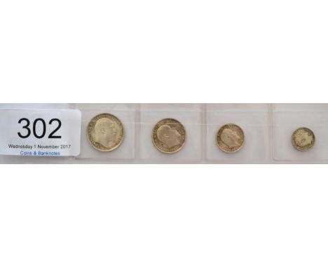 Edward VII, Maundy Set 1903, 4d, 3d, 2d & 1d, light peripheral toning UNC