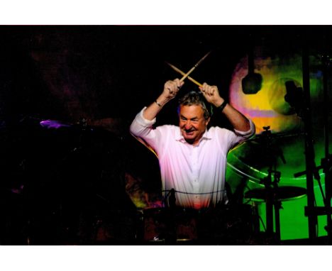 Nick Mason signed 12x8 colour photo. Nicholas Berkeley Mason, CBE (born 27 January 1944) is an English drummer and founder me