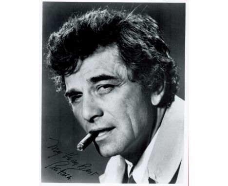 Peter Falk signed 10x8 Columbo black and white vintage photo. Peter Michael Falk (September 16, 1927 - June 23, 2011) was an 