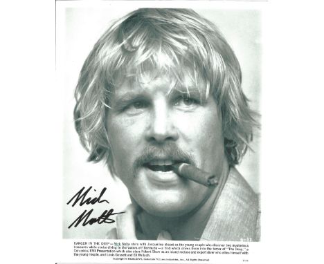 Nick Nolte signed 10x8 black and white The Deep promo photo. Nicholas King Nolte (born February 8, 1941) is an American actor