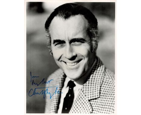 Christopher Lee signed 10x8 black and white photo. Sir Christopher Frank Carandini Lee CBE CStJ (27 May 1922 - 7 June 2015) w
