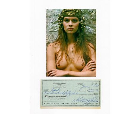 Nastassja Kinski mounted Los Angeles City National Bank Cheque and Colour photo fixed to A4 sheet. German actress and former 