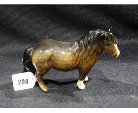 A Beswick Model Shetland Pony (Woolly Shetland Mare) Brown Gloss Finish