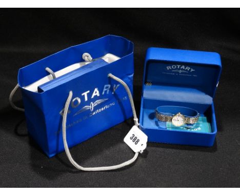 A Ladies Rotary Wrist Watch And Bracelet Within Original Box And Purchase Receipt