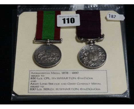 An 1880 Afghanistan Medal And Army Long Service Medal Issued To H Wharton 6 Dragoon Guards