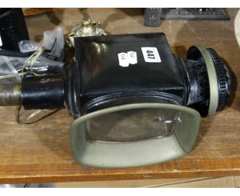 A Tin Ware Carriage Lamp And Bracket