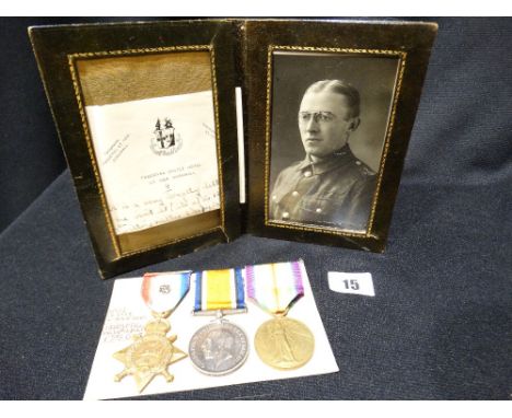 A 1st World War Trio Of 1914 Star & Bar, War & Victory Medals, To 13189 Pte W. W Alker, Together With Photocopy Service Paper