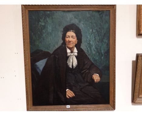 19th Century Italian School, Oil On Canvas Laid on Board Portrait Study of A Lady, Signed And Inscribed Napoli 1870?