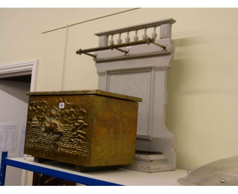 Painted stick stand and brass slipper box