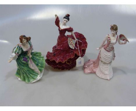 Royal Doulton figure, Royal Worcester figure and a Coalport figure (3)