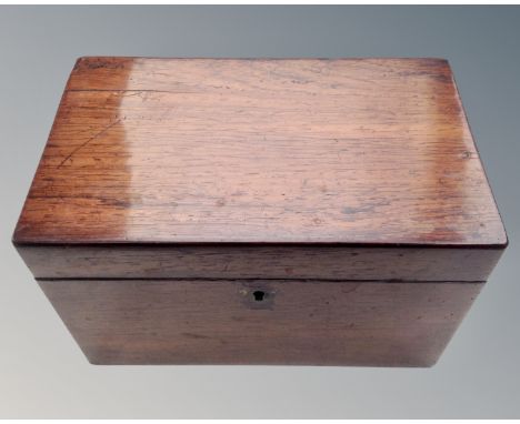A George III rosewood tea caddy. (width 21cm)