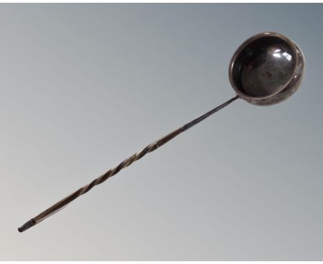 A toddy ladle with turned horn handle. (length 36cm)