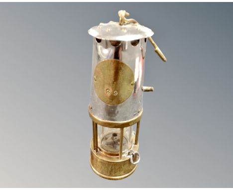 An Eccles Protector miner's lamp type 6RS.