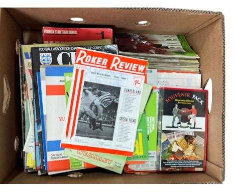 A good collection of football programmes and magazines, including Roker Review signed programme 1969, Leicester City v Man Ci