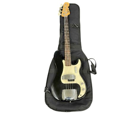 Squier P Bass by Fender electric guitar with bag.