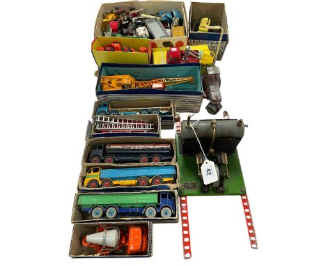 Collection of vintage Dinky, Matchbox and other model vehicles and mechanical model.