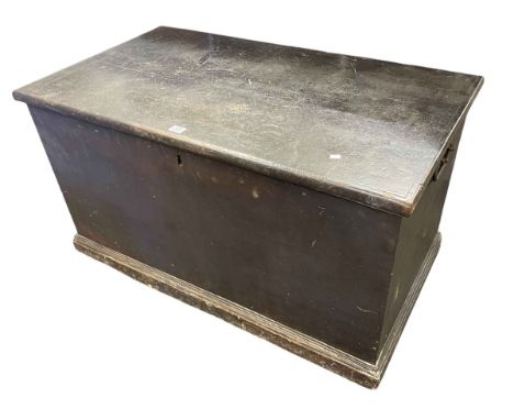 Victorian pine trunk, 55cm by 100cm by 56cm.