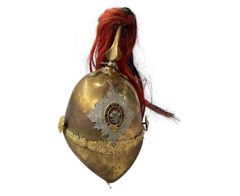 Vintage brass cavalry helmet.