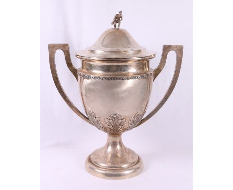George V silver trophy for lawn bowls by makers G Ltd (Gladwin Ltd), approx. 58cm, approx. 3750g