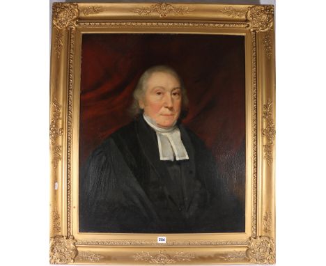 19TH CENTURY SCHOOL Portrait of a Cleric Oil on canvas, 75cm x 62cm.