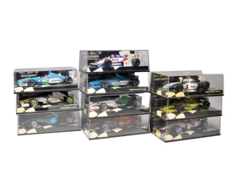 Minichamps 1/43 F1 Formula 1 Racing Cars to include Honda J.Button 2008, Honda J. Button 2007, Spyker F8-VII C.Albers 2007, B