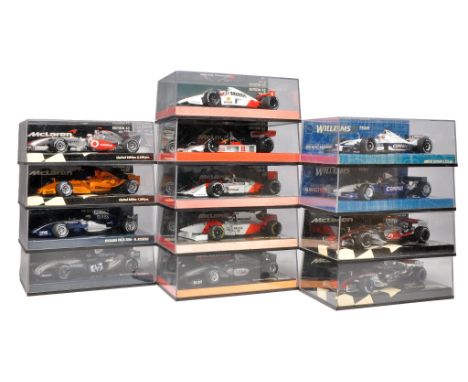 Minichamps - Williams and McLaren group 1/43 Formula 1 Racing Cars to include Vodafone McLaren Mercedes J.Button Showcar 2010