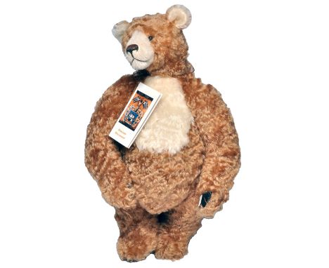 Artist designed teddy bear 'Gordon', six jointed, mohair plush, boot button eyes, wool felt paw pads with stitched claws, pol