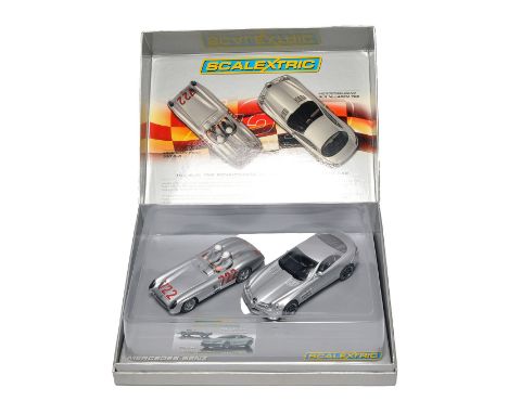 Scalextric Classic Collection comprising Limited Edition Mercedes-Benz Set Celebrating the 1955 Mille Miglia - Excellent in o