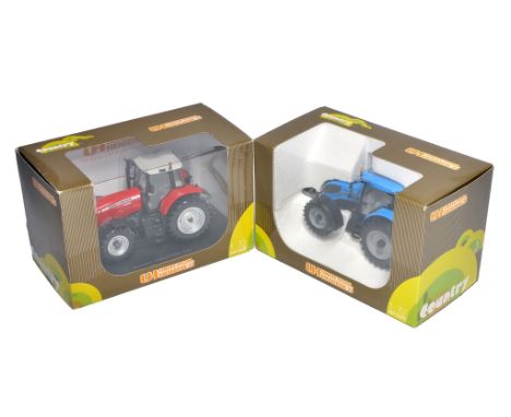 Universal Hobbies 1/32 Farm model duo comprising Massey Ferguson 7499 and Landini Powermaster Tractor issues. Both look to be