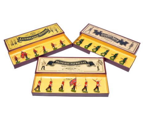 A trio of Britains Toy Soldiers Sets comprising No. 8891, 8832 and 8856. Look to be without fault and complete with inner pac