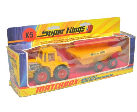 Matchbox Superkings No. K5 Muirhill Tractor and Trailer. Displays generally excellent in good original box.