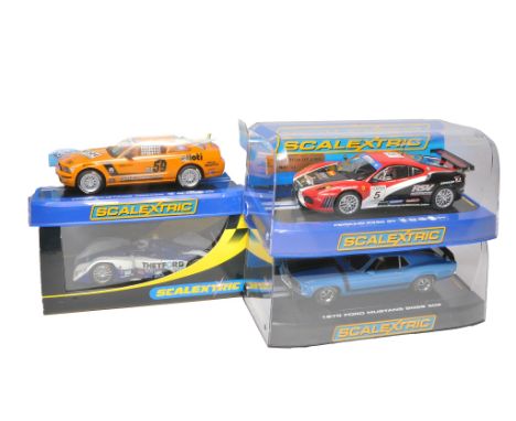 Scalextric slot car issues comprising MG Lola 'Dyson Racing', 1970 Ford mustang Boss 302, Ford Mustang FR500C plus Ferrari F4