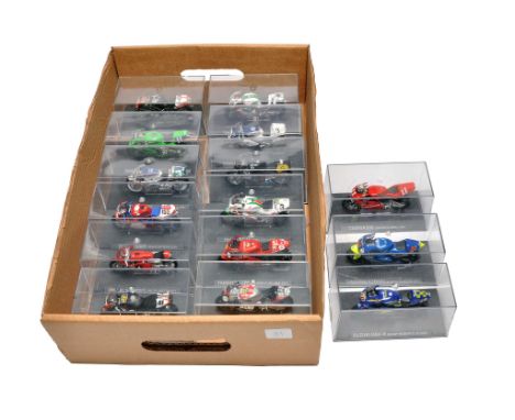 A group of 1/24 diecast model racing bikes to include Suzuki GSV-R Kenny Roberts JR 2002Yamaha YZR500 Shinya Nakano 2001, Cag