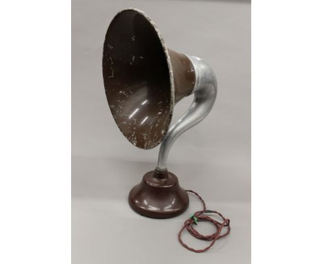 A vintage electric gramophone horn. 55 cm high.