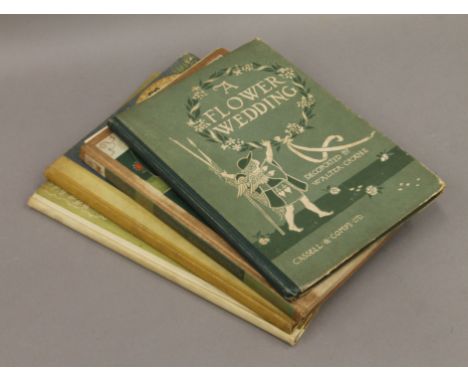 Four volumes illustrated by Walter Crane - A Floral Fantasy in an Old English Garden, A Masque of Days, A Flower Wedding and 