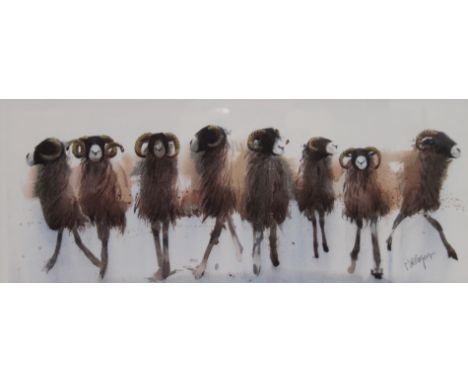 M A ROPER, Swaledale Sheep, limited edition print, signed and numbered 412/500, framed and glazed. 52 x 22.5 cm.