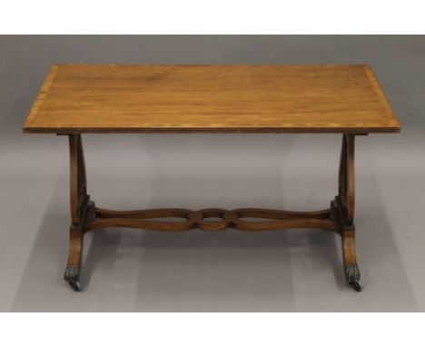 A vintage oak tea trolley and a coffee table. The latter 92 cm long.
