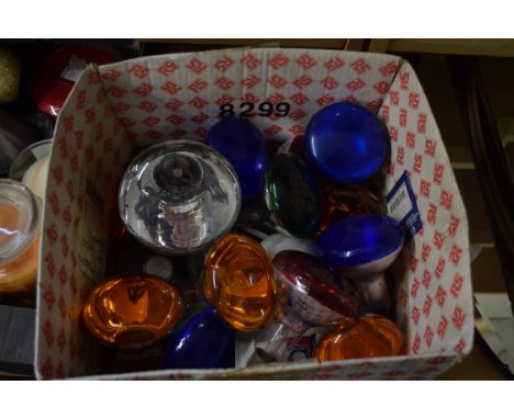 BOX OF COLOURED LIGHT BULBS
