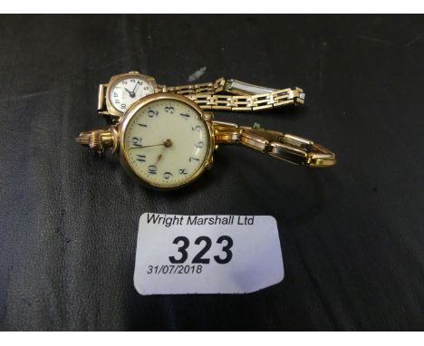 Two manual wind watches to include a pocket watch, base metal strap and Bentrina Star wristwatch